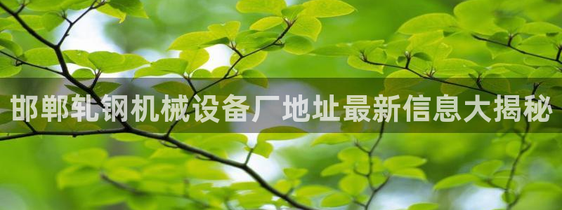 金年会体育平台官网下载：邯郸轧钢机械设备厂地址最新信息大揭秘