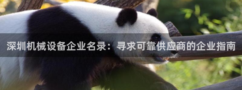 金年会VIP网页版在线登录入口：深圳机械设备企业名录：寻求可靠供应商的企业指南