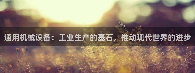 金年会官方入口首页网站：通用机械设备：工业生产的基石，推动现代世界的进步