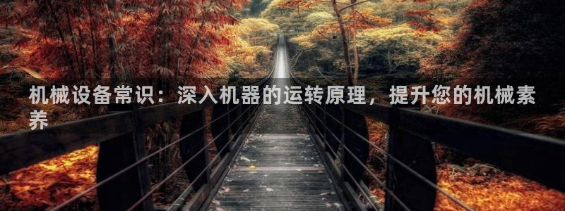 金年会体育好不好：机械设备常识：深入机器的运转原理，提升您的机械素
养