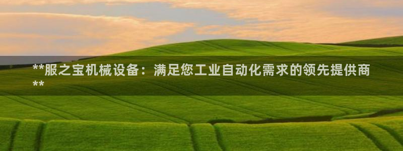 金年会 金字招牌诚信至上网址：**服之宝机械设备：满足您工业自动化需求的领先提供商
**