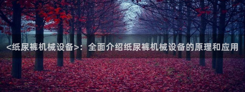 金年会体育在线登陆入口：<纸尿裤机械设备>：全面介绍纸尿裤机械设备的原理和应用