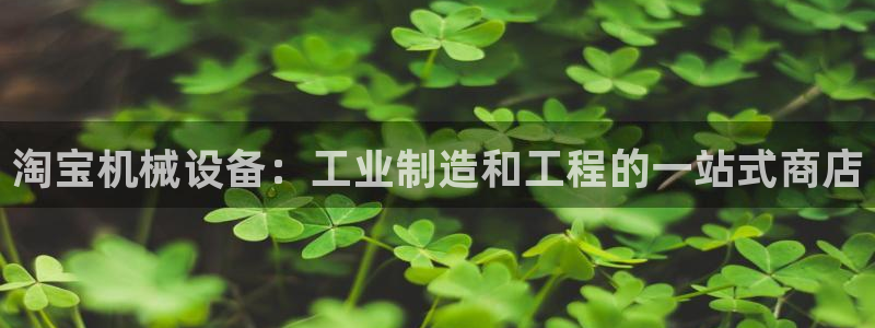 金年会入口网站：淘宝机械设备：工业制造和工程的一站式商店